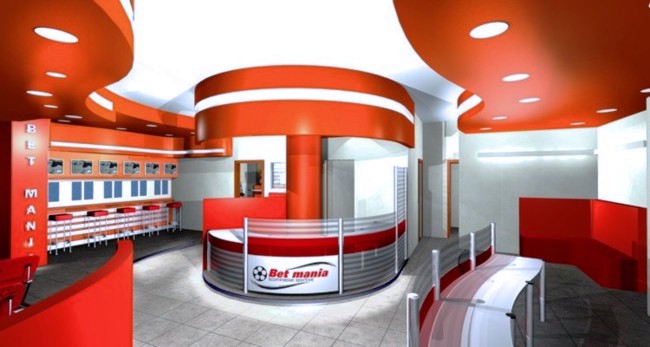 Progettazione centro scommesse - Roma - bancone Reception