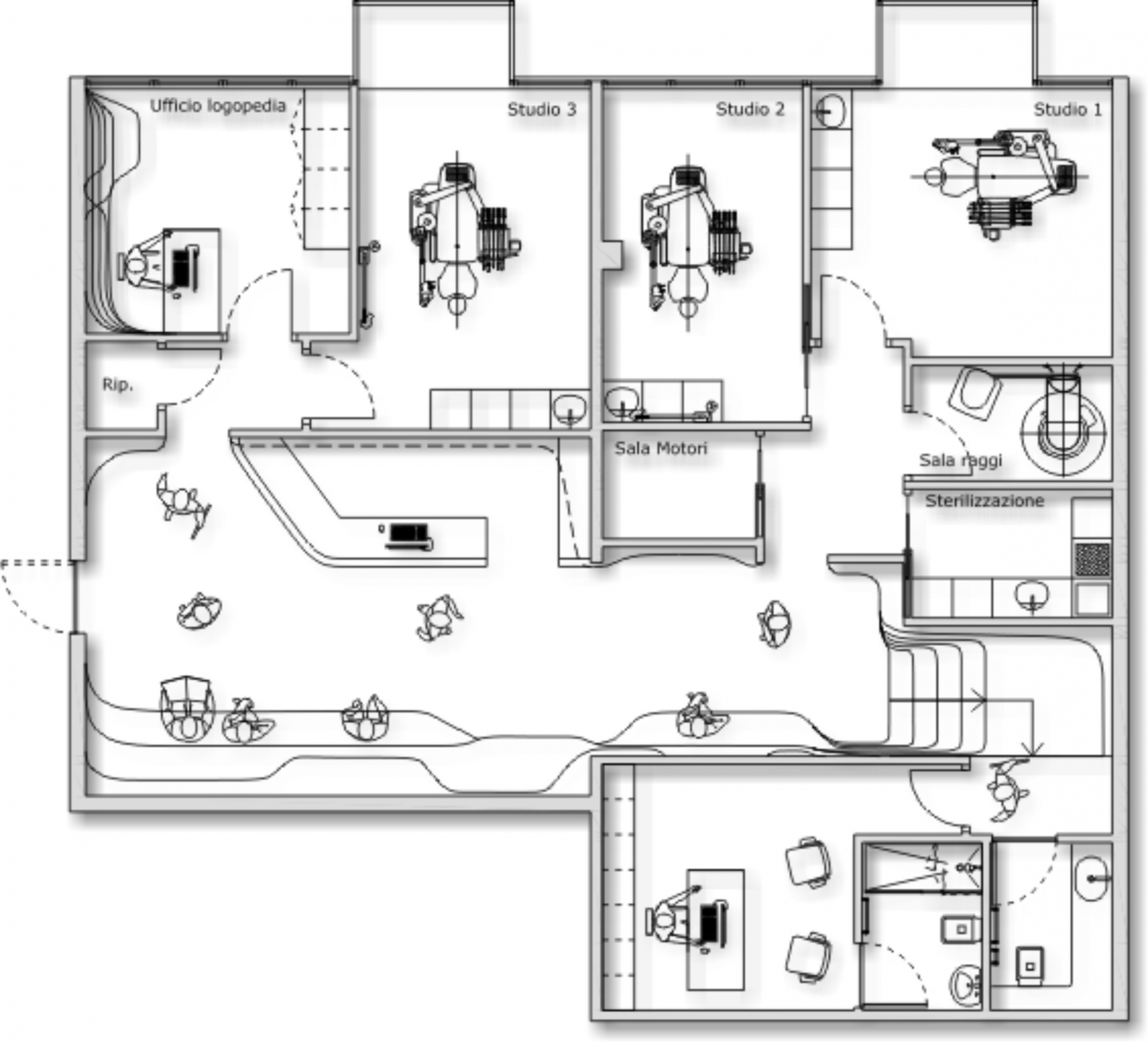 planimetria progetto architettonico studio odontoiatrico 