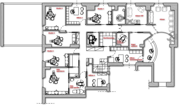 planimetria progetto ambulatorio odontoiatrico