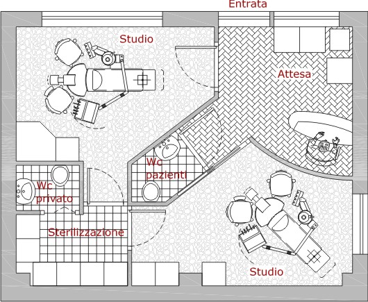 planimetria progetto architettonico studio odontoiatrico 