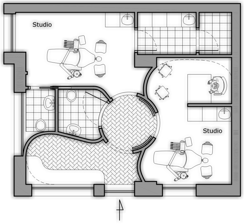 planimetria progetto architettonico studio odontoiatrico 