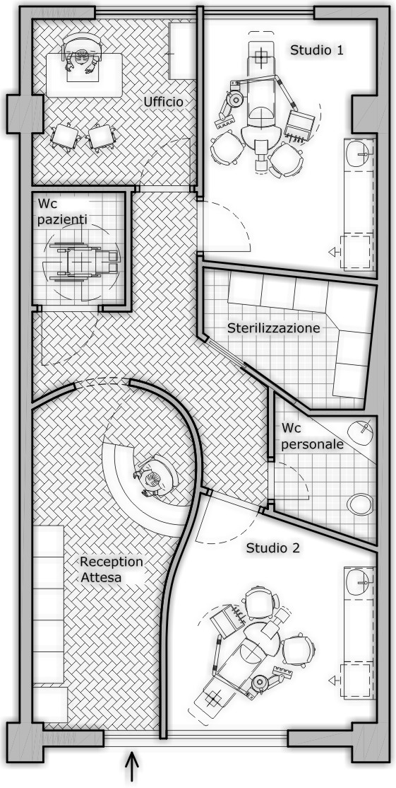 planimetria progetto architettonico studio odontoiatrico 