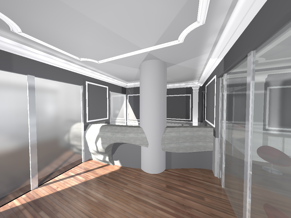 progetto bancone reception studio dentistico 